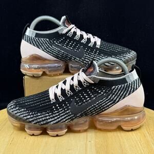Nike VaporMax FlyKnit 3 Women's 8 Shoes Black & Pink Sneakers CU4748-001